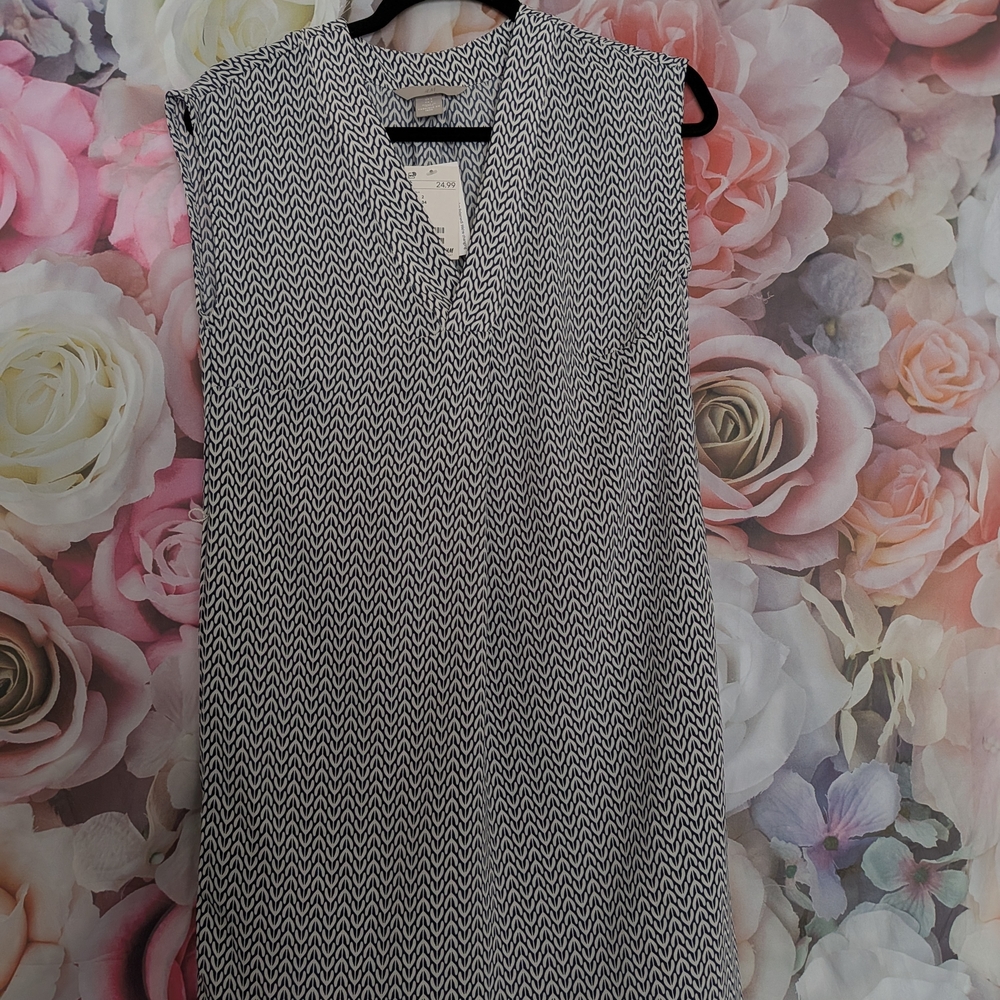 H&M Black and White Zigzag Midi Dress